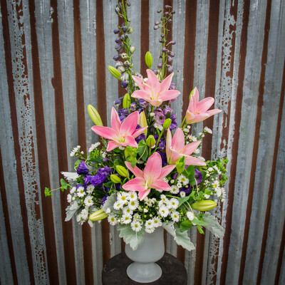 Gray Compote Arrangement from Marion Flower Shop in Marion, OH